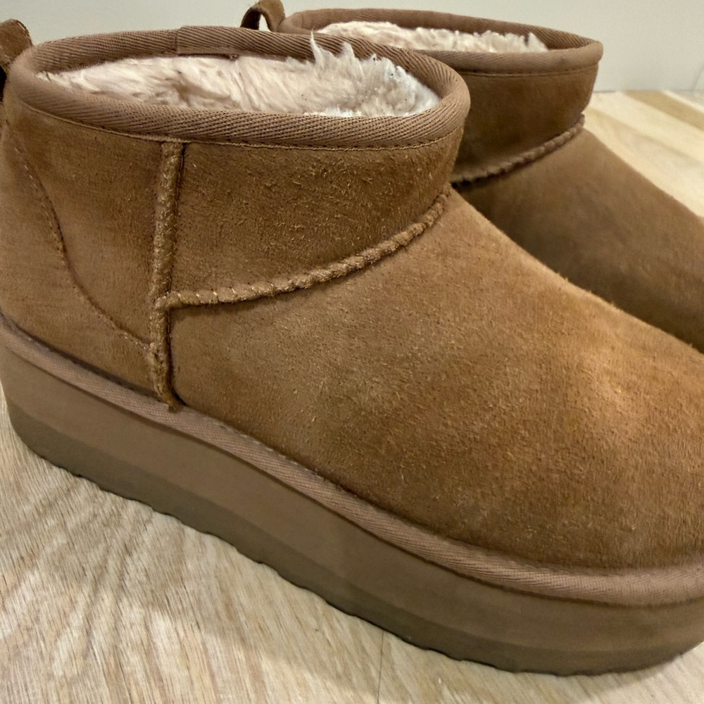 UGG Women's Tan chestnut Ulta mini Platform Boots - Picture 15 of 16